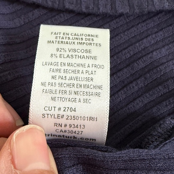 Trina Turk Navy Blue Ribbed Continental Tank Top {S} - Picture 7 of 10